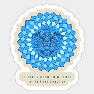 Sea Turtle Mandala Lost In The Right Direction Sticker